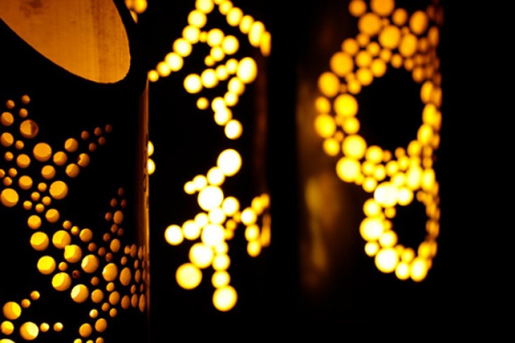 Making Bamboo Lanterns in a Temple